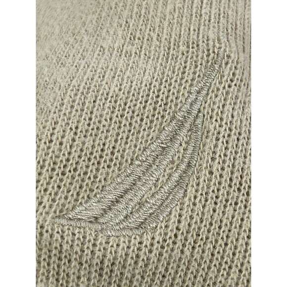 Nautica Men's Sweater Vtg Tan M  2-Button Cotton Shawl Collar Logo Long Sleeve - Picture 16 of 16